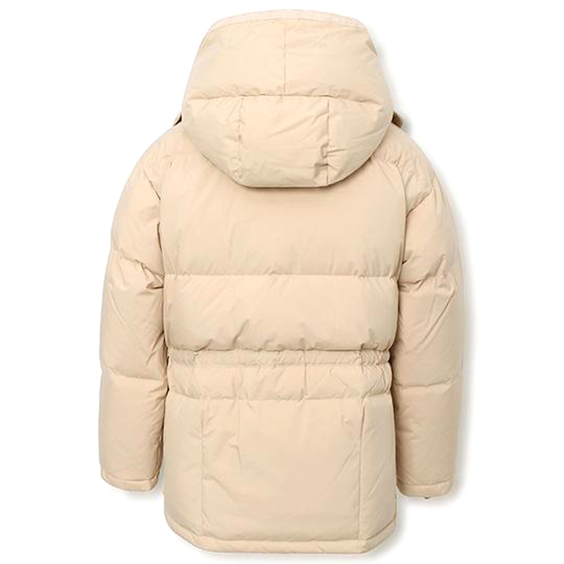 Beige Warm Air Duck Down Utility Half Padding Jackets